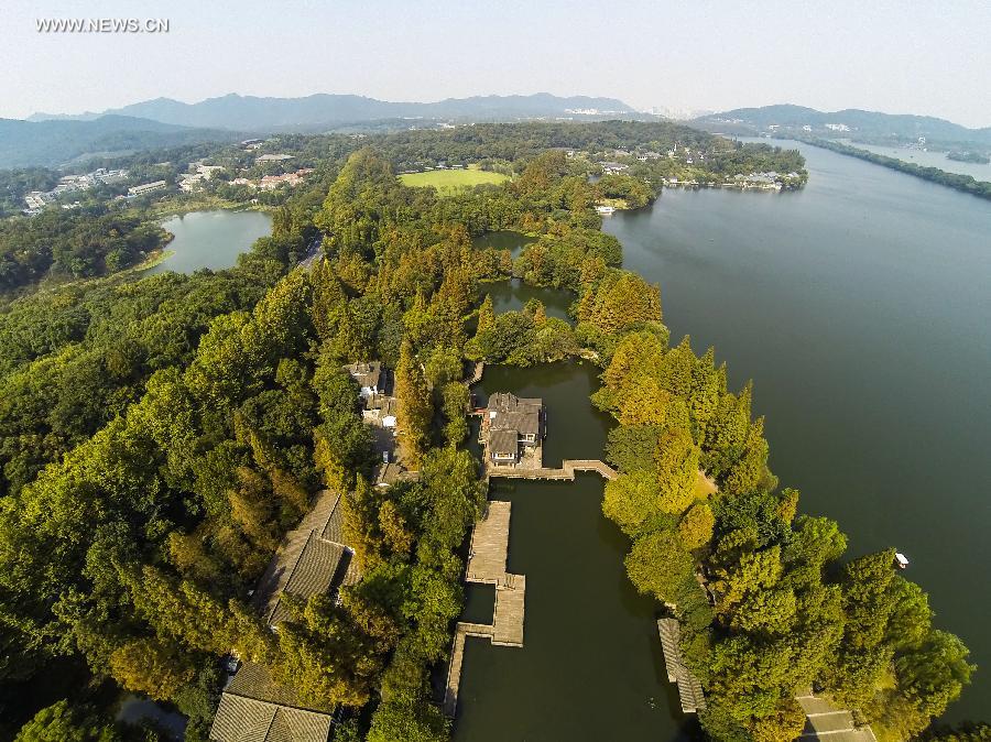 Paisaje de oto?o del Lago Oeste de Hangzhou