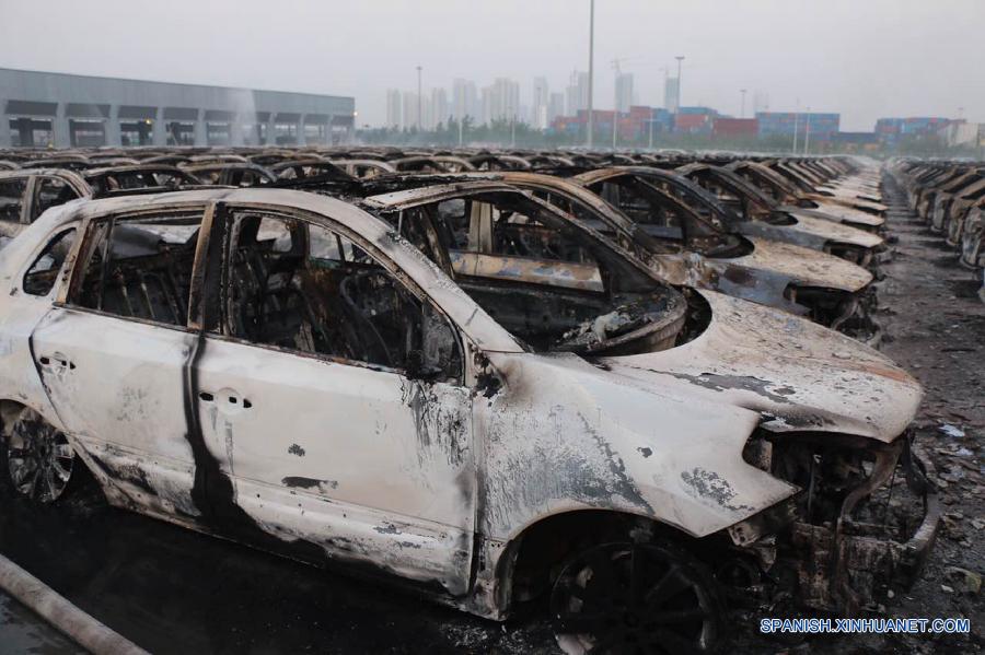 últimas imágenes después de la explosión de Tianjin en norte de China