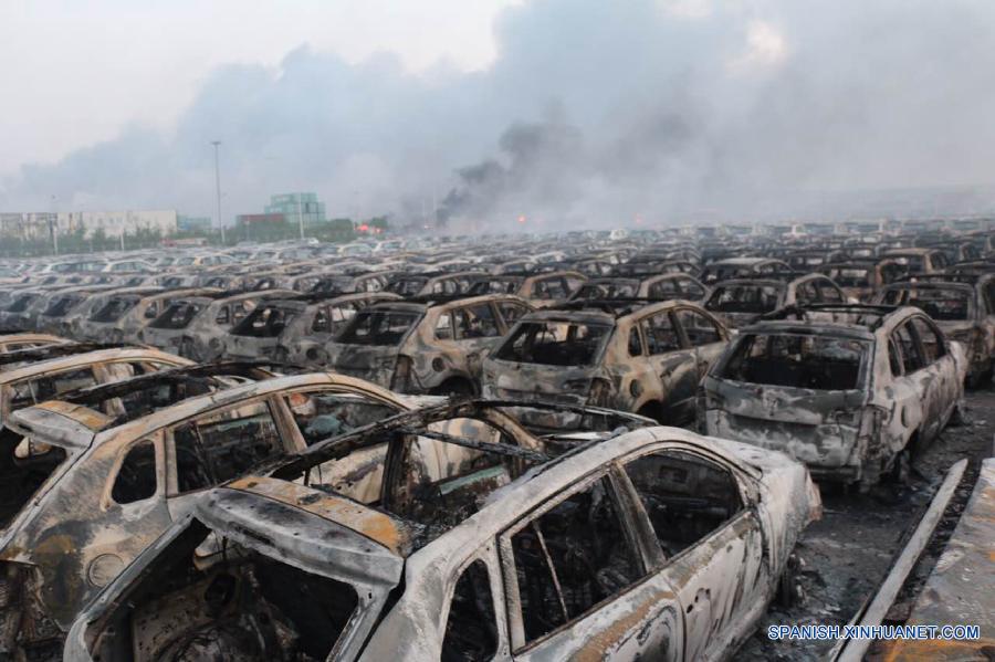 últimas imágenes después de la explosión de Tianjin en norte de China