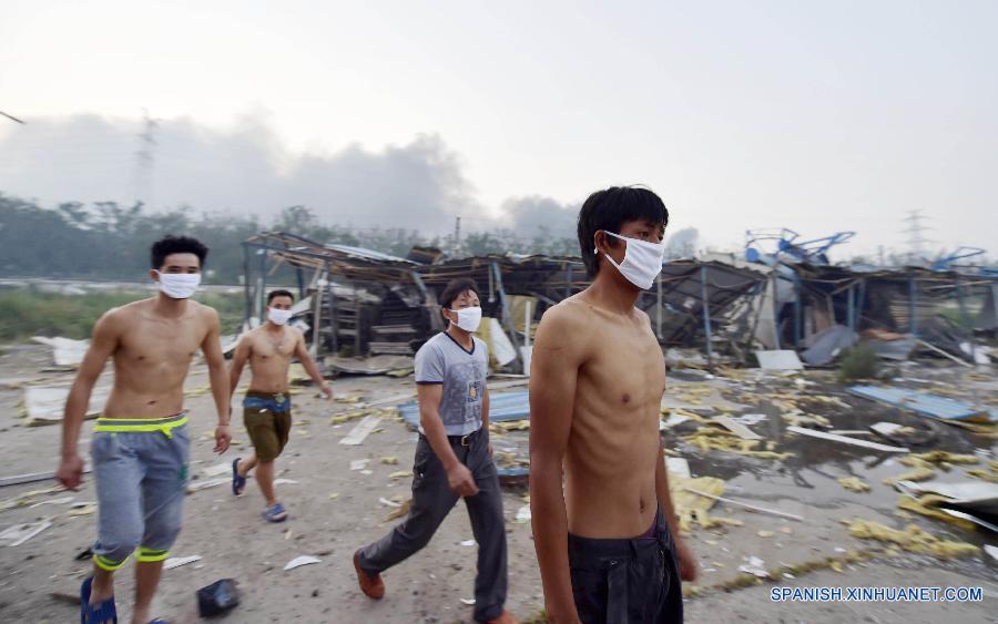 últimas imágenes después de la explosión de Tianjin en norte de China