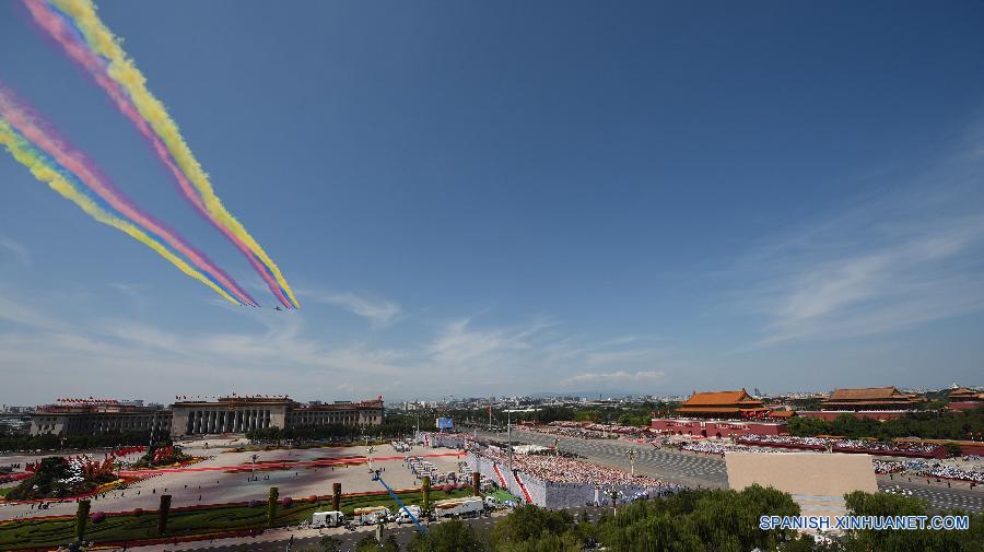 Aviónes en desfile de Día de la Victoria