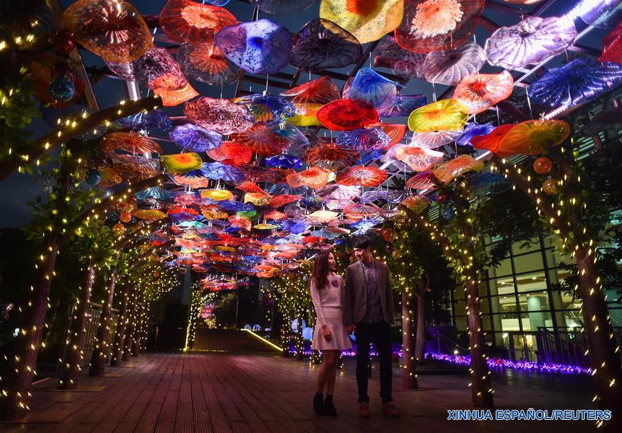 Exhibición de cristal hecho a mano en Hong Kong