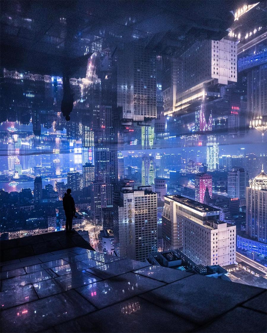 Espectaculares fotografías dan un aspecto de ciencia ficción a la ciudad de Shanghai