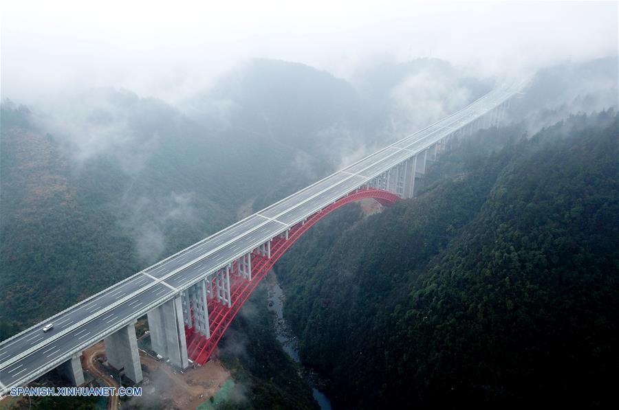 Vista aérea de autopista de Guizhou