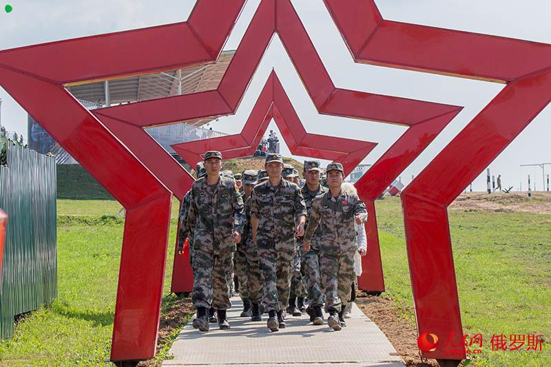 El equipo chino que asiste a los Juegos Internacionales de Ejércitos 2018.