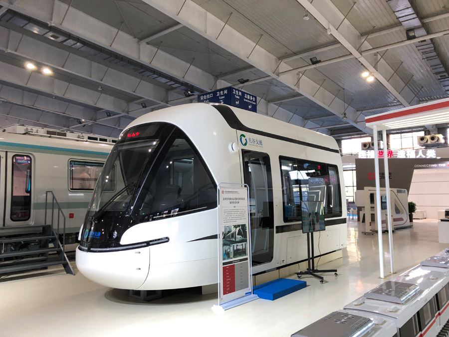 CRRC Changchun Railway Vehicles muestra los trenes subterráneos de último modelo en la exposición. [Foto proporcionada a chinadaily.com.cn]