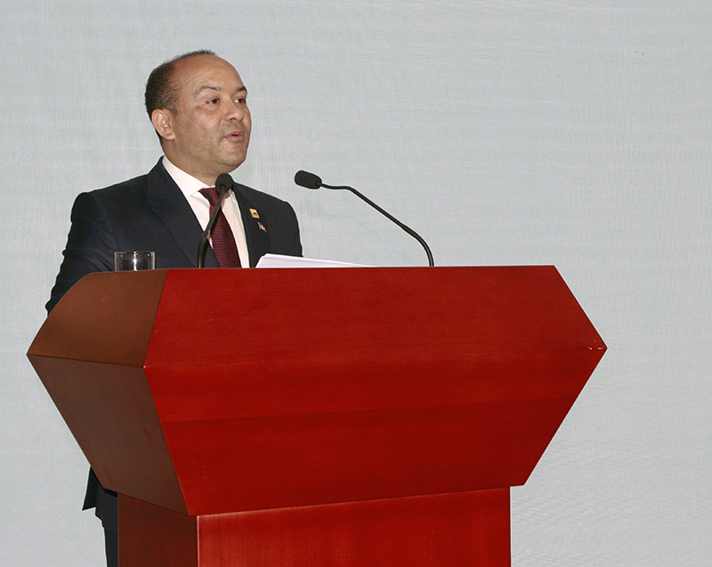 Briunny Garabito, embajador de República Dominicana, durante la inauguración de la embajada de República Dominicana en Beijing, 3 de noviembre del 2018. (Foto: YAC/Pueblo en Línea) 