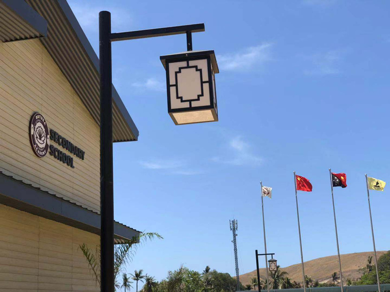 La decoración china se aprecia en varias áreas de la Academia Butuka, la nueva escuela que estrecha aún más la amistad entre China y Papúa Nueva Guinea. (Foto: Pueblo en Línea)