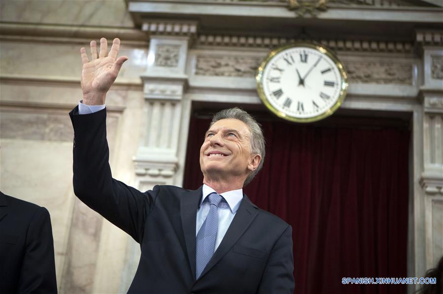 El presidente de Argentina, Mauricio Macri, reacciona durante la asamblea de inauguración del 137 período de sesiones ordinarias del Congreso Nacional, en la ciudad de Buenos Aires, capital de Argentina, el 1 de marzo de 2019. (Xinhua/Martín Zabala)