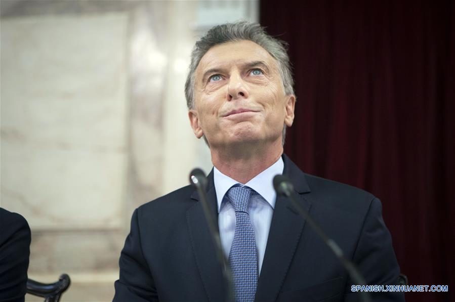 El presidente de Argentina, Mauricio Macri, reacciona durante la asamblea de inauguración del 137 período de sesiones ordinarias del Congreso Nacional, en la ciudad de Buenos Aires, capital de Argentina, el 1 de marzo de 2019. (Xinhua/Martín Zabala)