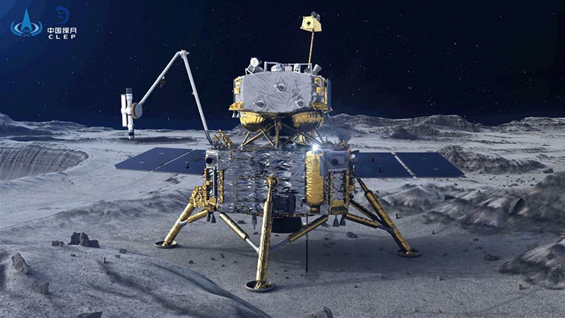 La sonda Chang'e-5 (Foto: proporcionada por la cuenta de WeChat del Proyecto de Exploración Lunar de China)