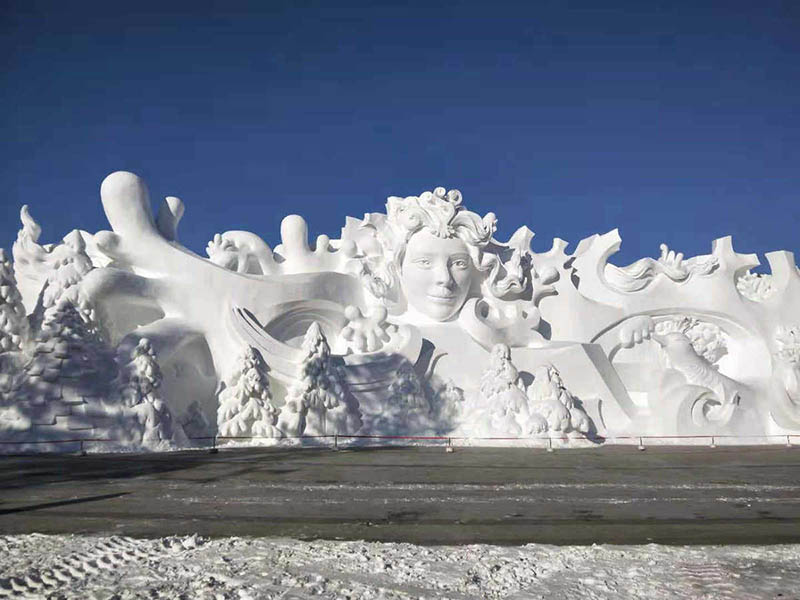 Pieza que participará de la 33 Exposición Internacional de Escultura de Nieve Isla del Sol de Harbin. (Foto: Song Yunjun/ China Daily)