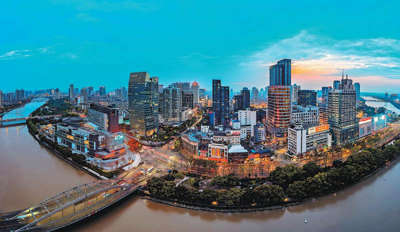 Una vista aérea de Ningbo en la provincia de Zhejiang. [Foto proporcionada a China Daily]