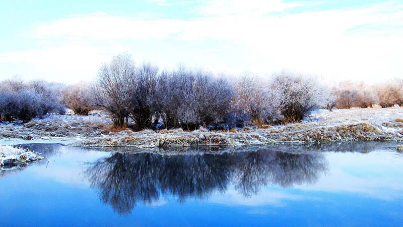 El valle del río Ergune registra su primera escarcha de esta temporada