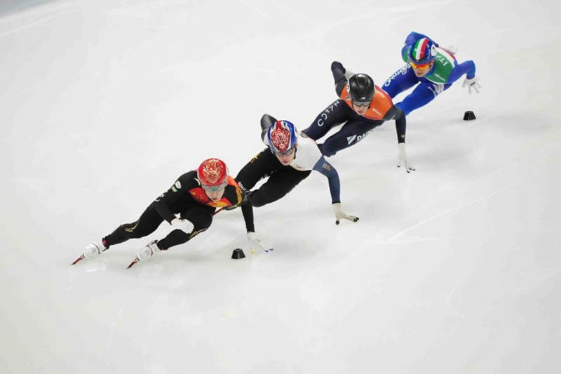 La foto de una prueba durante la primera parada de la Copa del Mundo de Patinaje de Velocidad Sobre Pista Corta de ISU de temporada 2021-2022 celebrada en Beijing. (Foto del sitio web del Comité Organizador de los JJ.OO. de Invierno de Beijing 2022)