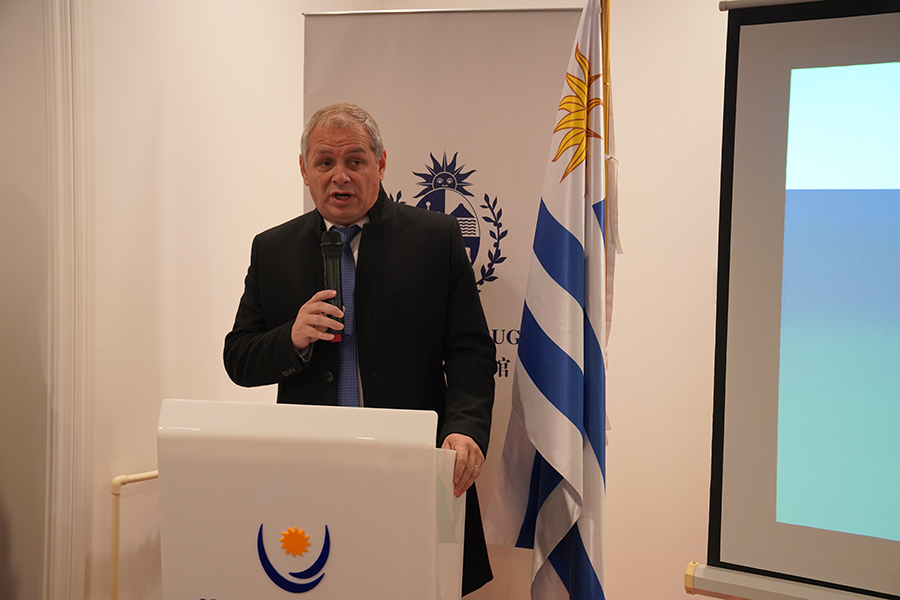 Guillermo López, intendente de Florida, dio un discurso en la conferencia de prensa, el 30 de noviembre de 2023.(Foto de Diario del Pueblo digital)