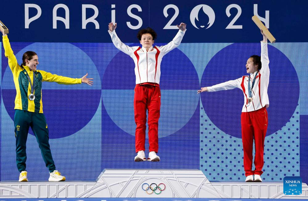 Chen Yiwen de China gana en prueba femenina de trampolín de 3m en Juegos Olímpicos de París